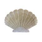 Jogo Americano Auguri Casa Concha Natural com bordado Branco 35cm x 50cm