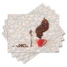 Jogo Americano com 4 peças - Café - Coffee - 1575Jo Jogo Americano com 4 peças - Café - Coffee - 1575Jo