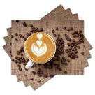 Jogo Americano com 4 peças - Café - Coffee - 1576Jo