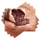 Jogo Americano com 4 peças - Café - Coffee - Grãos de Café - 1741Jo