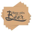 Jogo Americano com 4 peças - Cerveja - Beer - 1314Jo