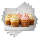 Jogo Americano com 4 peças - Cupcakes - Doces - 1287Jo