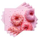 Jogo Americano com 4 peças - Donuts - Doces - Doceria - 1736Jo