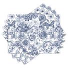 Jogo Americano com 4 peças - Flores e Borboletas - 1824Jo Jogo Americano com 4 peças - Flores e Borboletas - 1824Jo