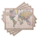 Jogo Americano com 4 peças - Mapa Mundi - 2013Jo