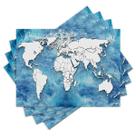 Jogo Americano com 4 peças - Mapa Mundi - 2032Jo
