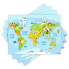Jogo Americano com 4 peças - Mapa Mundi - Infantil - 2097Jo