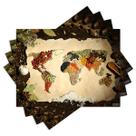 Jogo Americano com 4 peças - Temperos - Mapa Mundi - 1515Jo