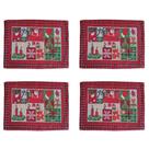 Jogo Americano de Natal 4 Peças Personagens Natalinos Tecido Gobelin 46x33cm Jogo Americano de Natal 4 Peças Personagens Natalinos Tecido Gobelin 46x33cm