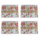 Jogo Americano de Natal 4 Peças Tecido Gobelin 46x33cm Jogo Americano de Natal 4 Peças Tecido Gobelin 46x33cm