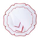 Jogo Americano e Guardanapo Bordado Branco Vermelho Rafimex