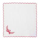 Jogo Americano e Guardanapo Bordado Branco Vermelho Rafimex