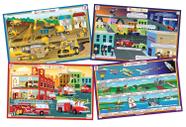 Jogo Americano Infantil Tot Talk Vehicles - 4 Peças Impermeáveis - Fabricado nos EUA Jogo Americano Infantil Tot Talk Vehicles - 4 Peças Impermeáveis - Fabricado nos EUA