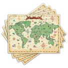 Jogo Americano - Mapa Antigo com 4 peças - 127Jo