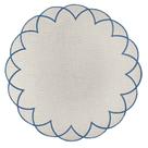 Jogo Americano Palha Natural 40cm C/ Bordado Azul