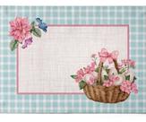 Jogo Americano Páscoa Rosa e Azul Hortênsias 48cmx30,5cm