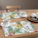 Jogo Americano Pineapple Br 4 Peças 30x40 Base Emborrachada