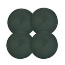Jogo Americano Redondo 4 Lugares Fresno Espiral Verde Militar Sousplat PP 39cm Lyor