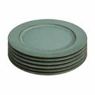 Jogo Americano Redondo Sousplat Patinado de Plástico Verde Opala 33cm - Lyor -
