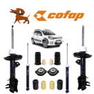 Jogo Amortecedor Dianteiro e Traseiro Cofap + Kit Batente Fiat Uno 2015 A 2022