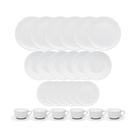 Jogo Aparelho De Jantar Completo Porcelana Pratos E Xícara 30 Peças Oxford White Branco