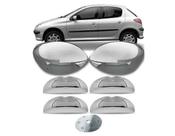 Jogo Aplique de Maçaneta Par Aplique Retrovisor Tampa de Combustível 206 207 2001 a 2015 Kit Cromado Jogo Aplique de Maçaneta Par Aplique Retrovisor Tampa de Combustível 206 207 2001 a 2015 Kit Cromado