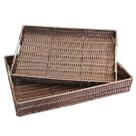 Jogo Bandeja Retangular C/2 Peças Marrom Escuro 43x31cm Jogo Bandeja Retangular C/2 Peças Marrom Escuro 43x31cm