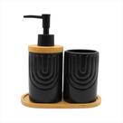 Jogo Banheiro Kit Lavabo Porcelana Sabonete Escova Bandeja Jogo Banheiro Kit Lavabo Porcelana Sabonete Escova Bandeja