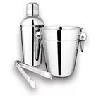 Jogo Bar 3 Peças Coqueteleira Balde Pinça Aço Inox Casíta Jogo Bar 3 Peças Coqueteleira Balde Pinça Aço Inox Casíta