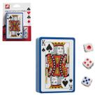Jogo Baralho Com 3 Dados Truco Mágica Lazer 54 Cartas