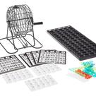 Jogo Bingo Completo Globo Giratório 75 Pedras 18 Cartelas e 150 Marcadores