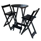 Jogo Bistro de Madeira Dobrável Redondo 55cm Diâmetro C/2 Cadeiras Jogo Bistro de Madeira Dobrável Redondo 55cm Diâmetro C/2 Cadeiras