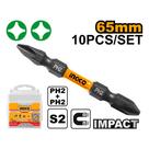 Jogo Bits Torção PH2 65 mm 10 Peças INGCO Jogo Bits Torção PH2 65 mm 10 Peças INGCO