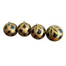 Jogo bolas de natal trabalhadas - azul - fio dourado Jogo bolas de natal trabalhadas - azul - fio dourado