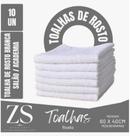 Jogo C/ 10 Tolhas De Rosto Branca - 40x60cm - Profissional - Toalha Simples - 60g - Cabeleireiro