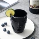 Jogo C/ 2 Copos Faces Em Vidro 230ML Preto e Branco