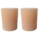 Jogo C/2 Velas de Cera Perfumada C/Rosas em Relevo 3 Leds Ø 9cmx10cm