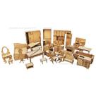 Jogo C/ 29 Moveis para Casa de Boneca 3d Miniatura Laser Mdf Madeira Cru