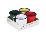Jogo c/ 4 caneca esmaltada diversas cores café roça fazenda