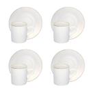 Jogo C/4 Xícaras Royal Em Porcelana Com Pires Café Chá 90ml