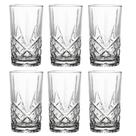 Jogo C/ 6 Copos Altos de Vidro Dublin 360ml Luxo Bebida Drinks Água Suco