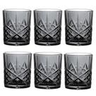 Jogo C/ 6 Copos Baixos de Vidro Cinza Dublin 320ml Drinks Bebidas