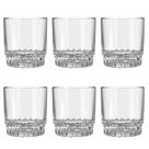 Jogo C/6 Copos Baixos de Vidro Transparente Fiorde 290ml P/ Whisky Drink Suco Agua