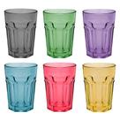 Jogo C/ 6 Copos de Vidro Coloridos 437ml P/ Bebidas
