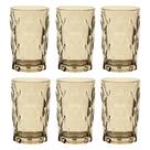 Jogo C/ 6 Copos de Vidro Diamond Âmber 350ml Luxo Bebidas Água Suco Jogo C/ 6 Copos de Vidro Diamond Âmber 350ml Luxo Bebidas Água Suco