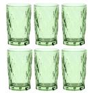 Jogo C/ 6 Copos de Vidro Diamond Verde Esmeralda 350ml Luxo Bebidas Água Suco