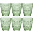 Jogo C/ 6 Copos de Vidro Pérola Verde 300ml Luxo Bebidas Água Suco