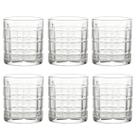 Jogo C/ 6 Copos de Vidro Topázio 340ml Whiskey Drink Coquetéis Água Suco Resistente Luxo