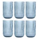 Jogo C/ 6 Copos de Vidro Versalhes Azul 460ml Luxo Bebidas Água Suco