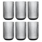 Jogo C/ 6 Copos de Vidro Versalhes Cinza 460ml Luxo Bebidas Água Suco Jogo C/ 6 Copos de Vidro Versalhes Cinza 460ml Luxo Bebidas Água Suco